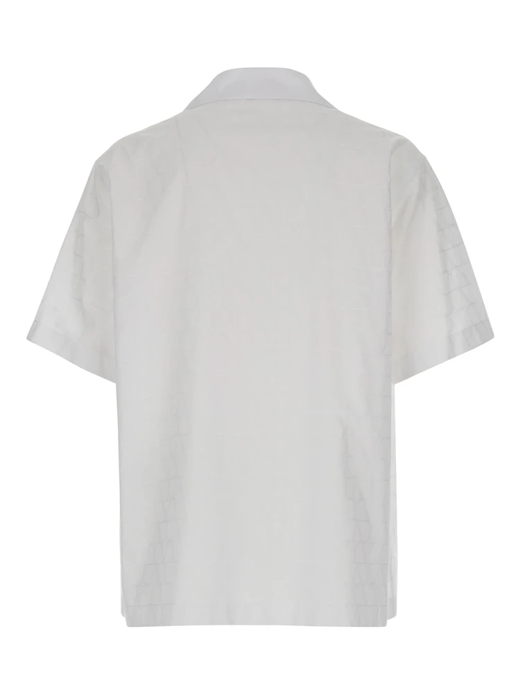 White Bowling Shirt with Patch Pocket in Toile Iconographique Man alternative