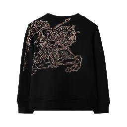 Black Crewneck Sweatshirt with EKD Logo in Cotton Boy