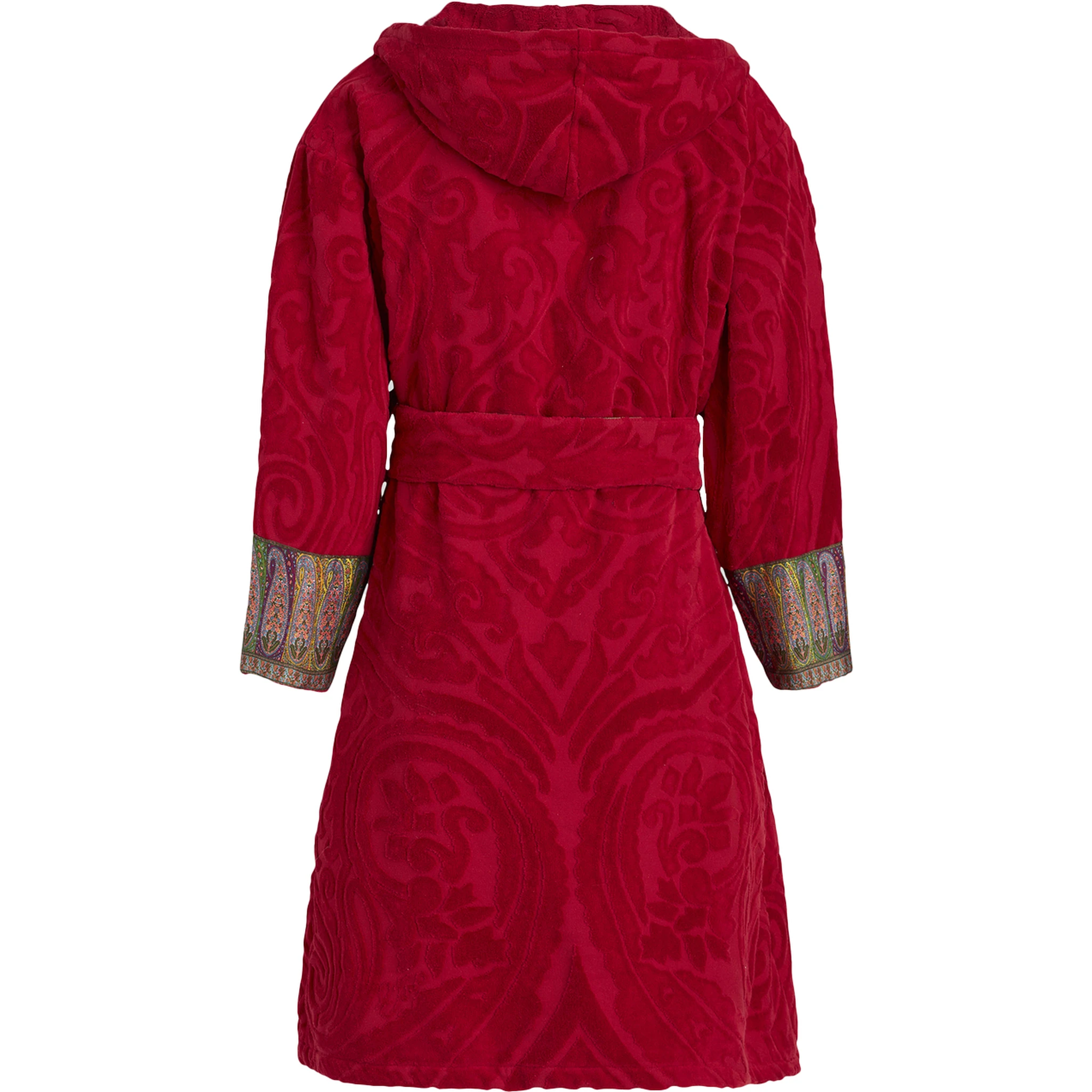 New Tradition Red Hooded Bath Robe with Ornamental Print Etro Home