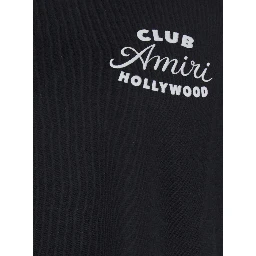 Black Crewneck T-Shirt with Logo Lettering on the Front and Maxi Logo Print on the Rear in Cotton Man