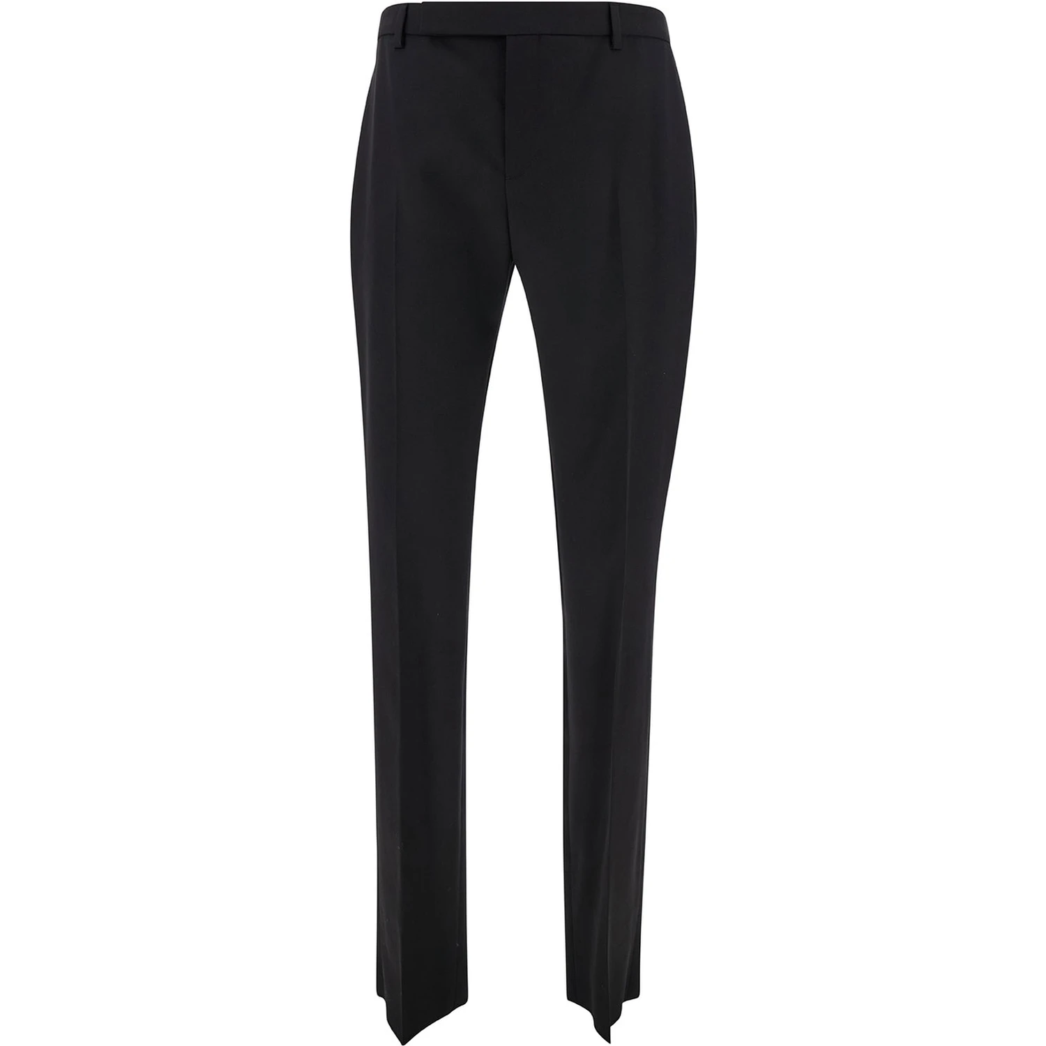 Black Tailored Pants with Front Pinces in Wool Man