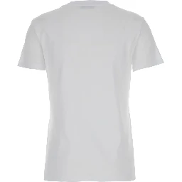 White T-shirt with Pocket with Logo in Cotton Woman
