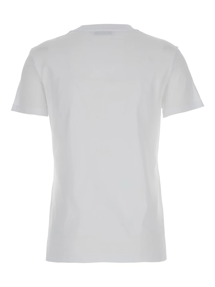 White T-shirt with Pocket with Logo in Cotton Woman alternative