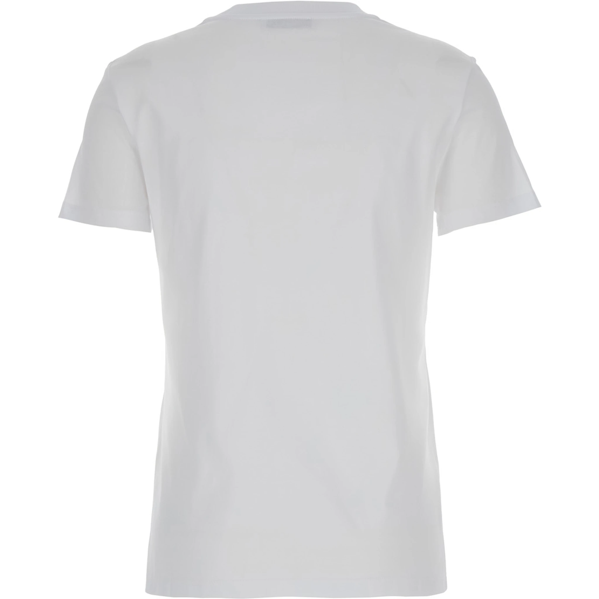 White T-shirt with Pocket with Logo in Cotton Woman