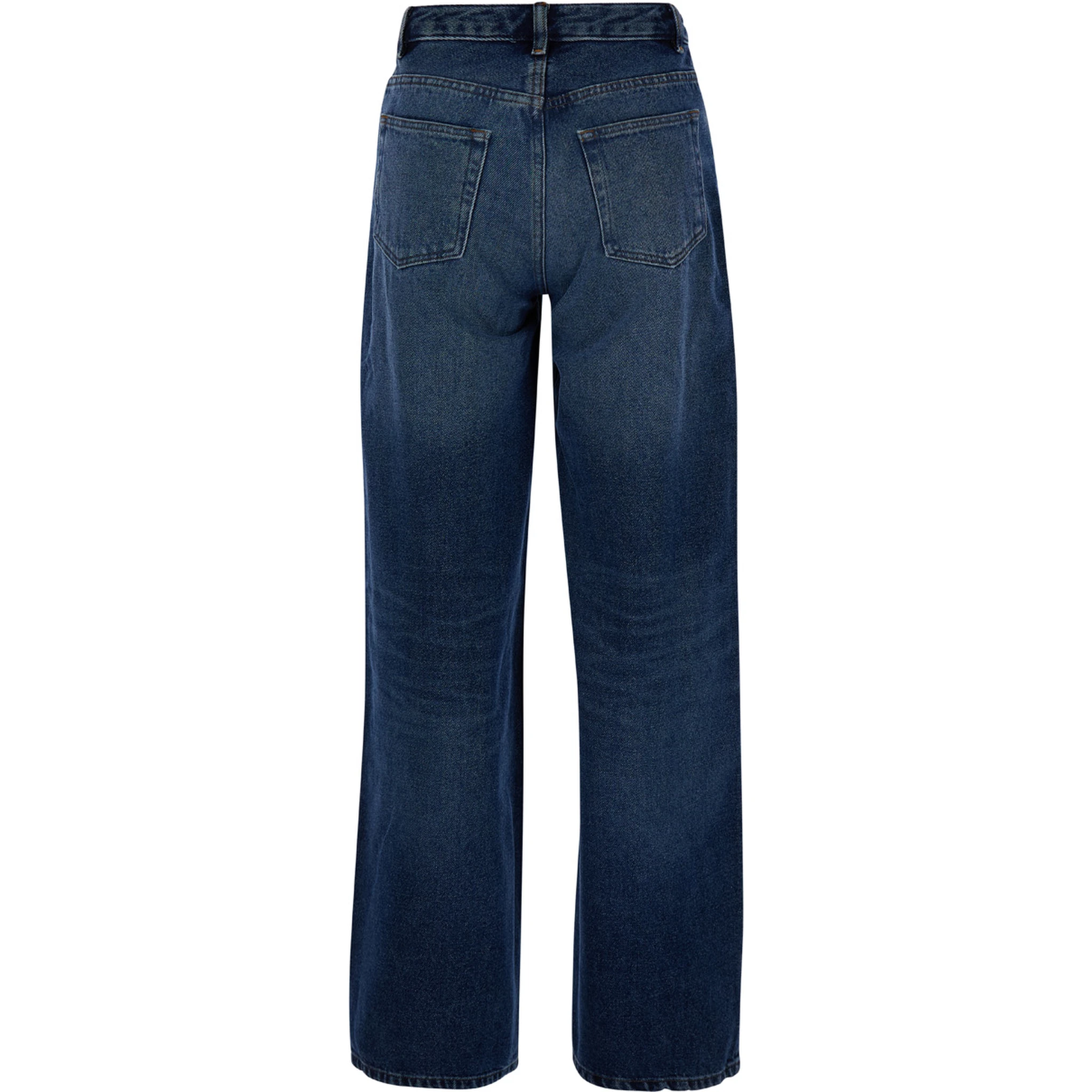 Elisabeth Blue Straight Jeans with Branded Button in Denim Woman