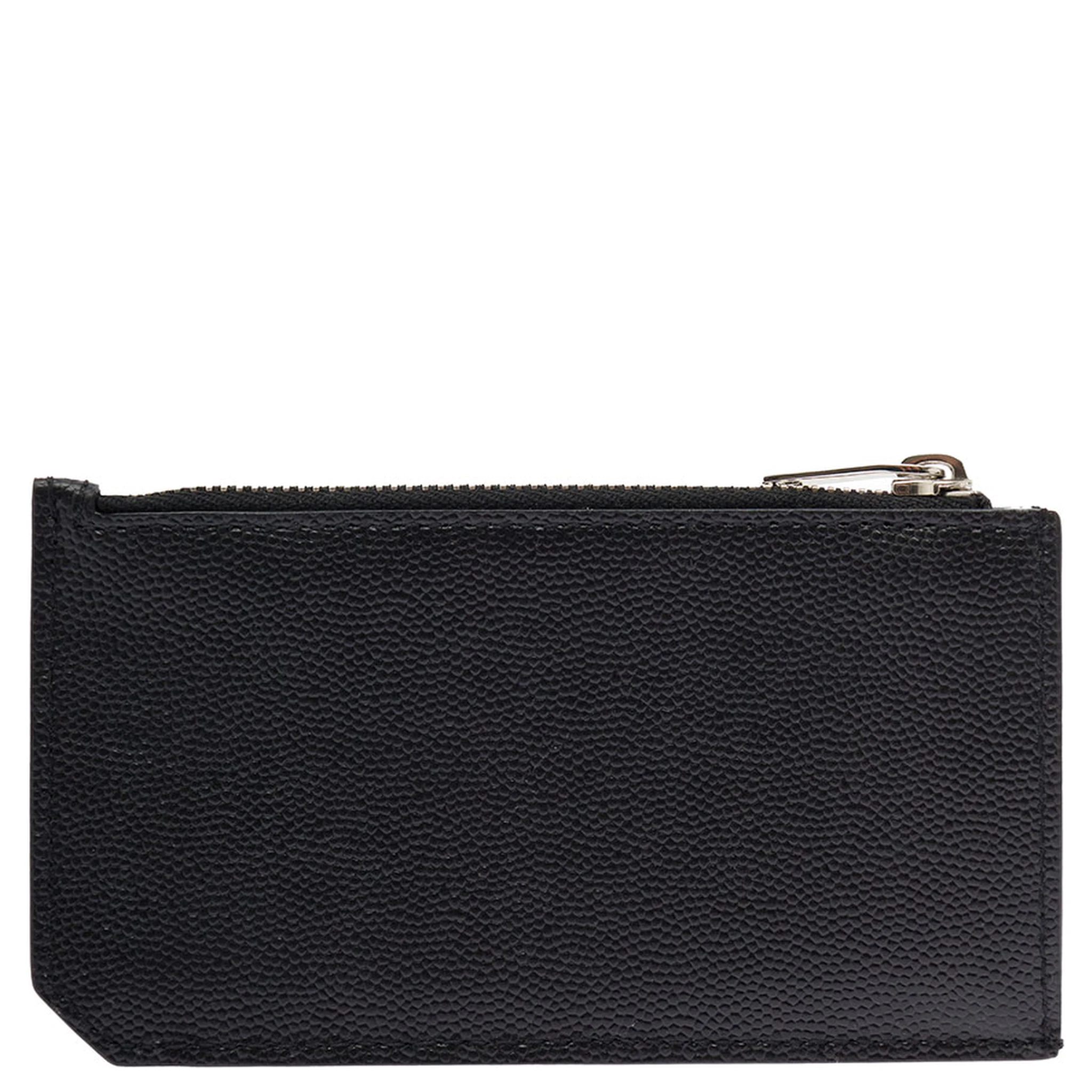 Saint Laurent Mans Black Leather Card Holder