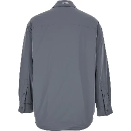 Grey Jacket with Patch Pocket in Padded Fabric Man