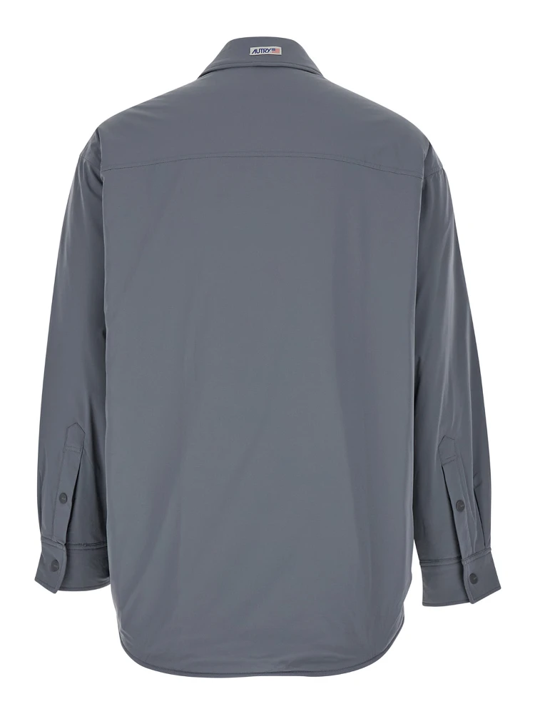 Grey Jacket with Patch Pocket in Padded Fabric Man alternative