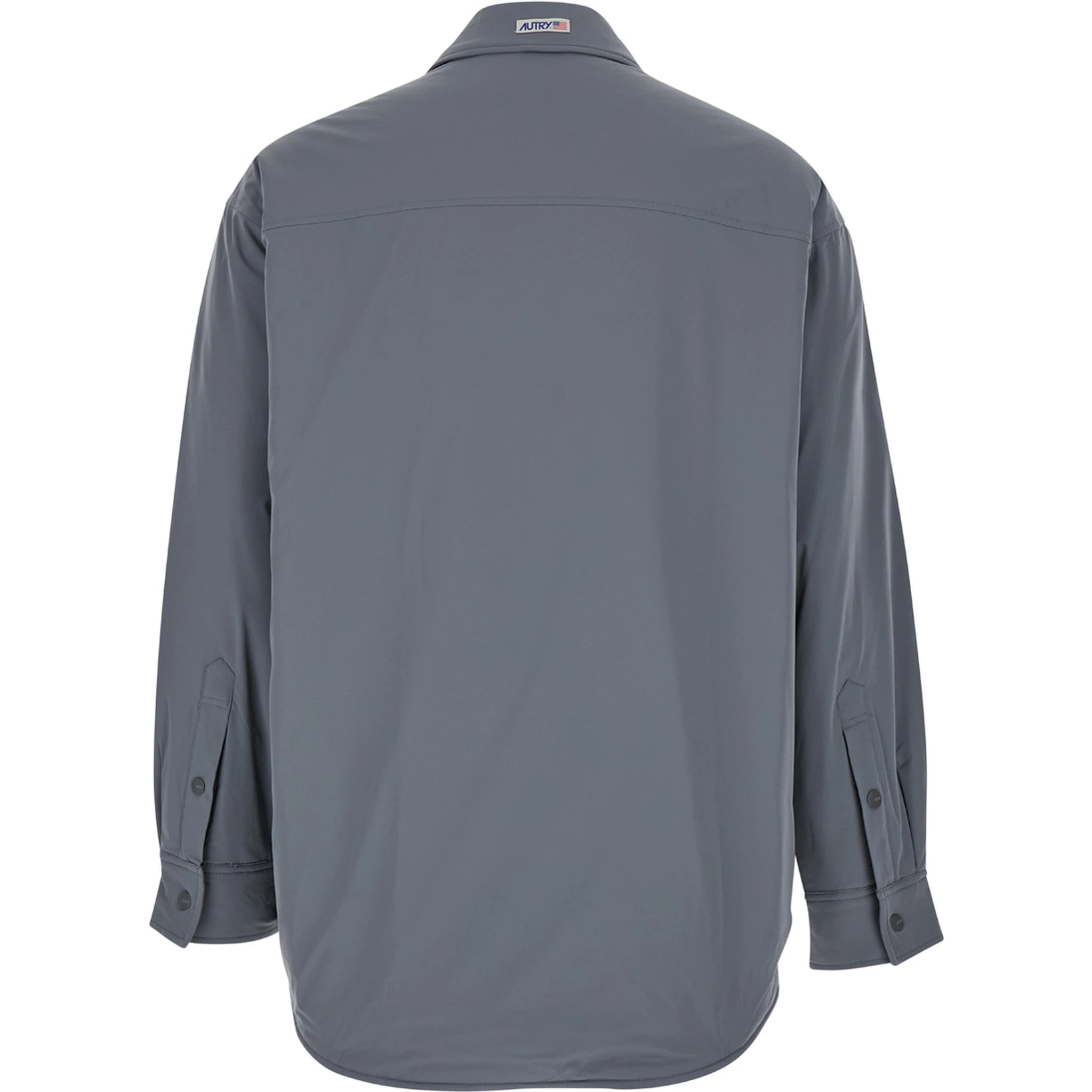 Grey Jacket with Patch Pocket in Padded Fabric Man