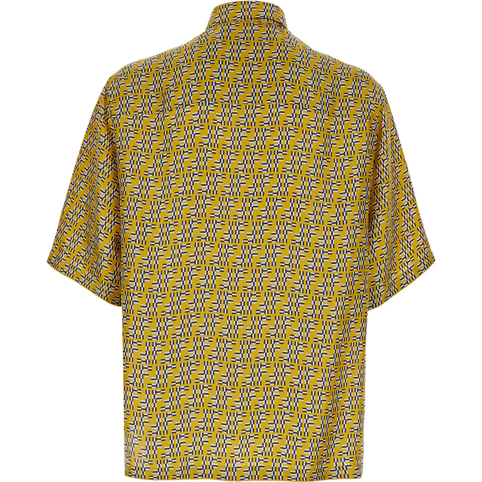 Yellow Shirt with Fendi Labyrinth Motiv in Silk Man