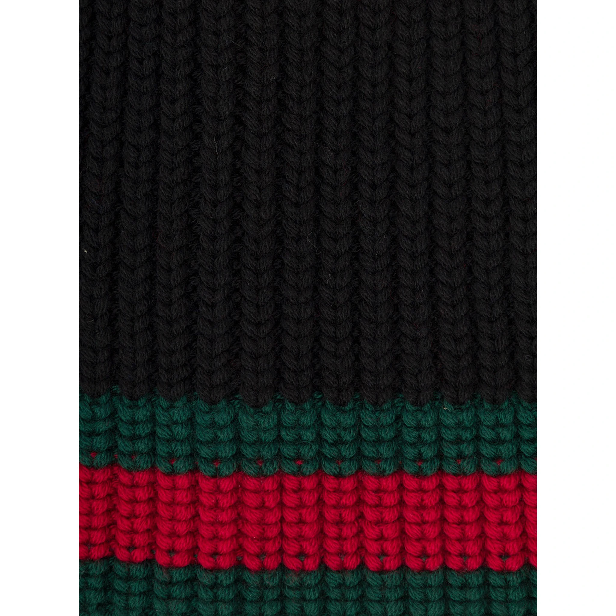 Gucci Mens Black Wool Hat with Web Detail