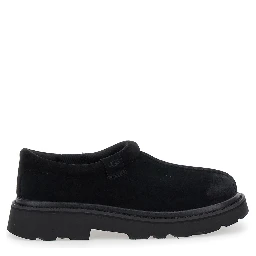 Tasman Black Mule with Raised Sole in Suede Man