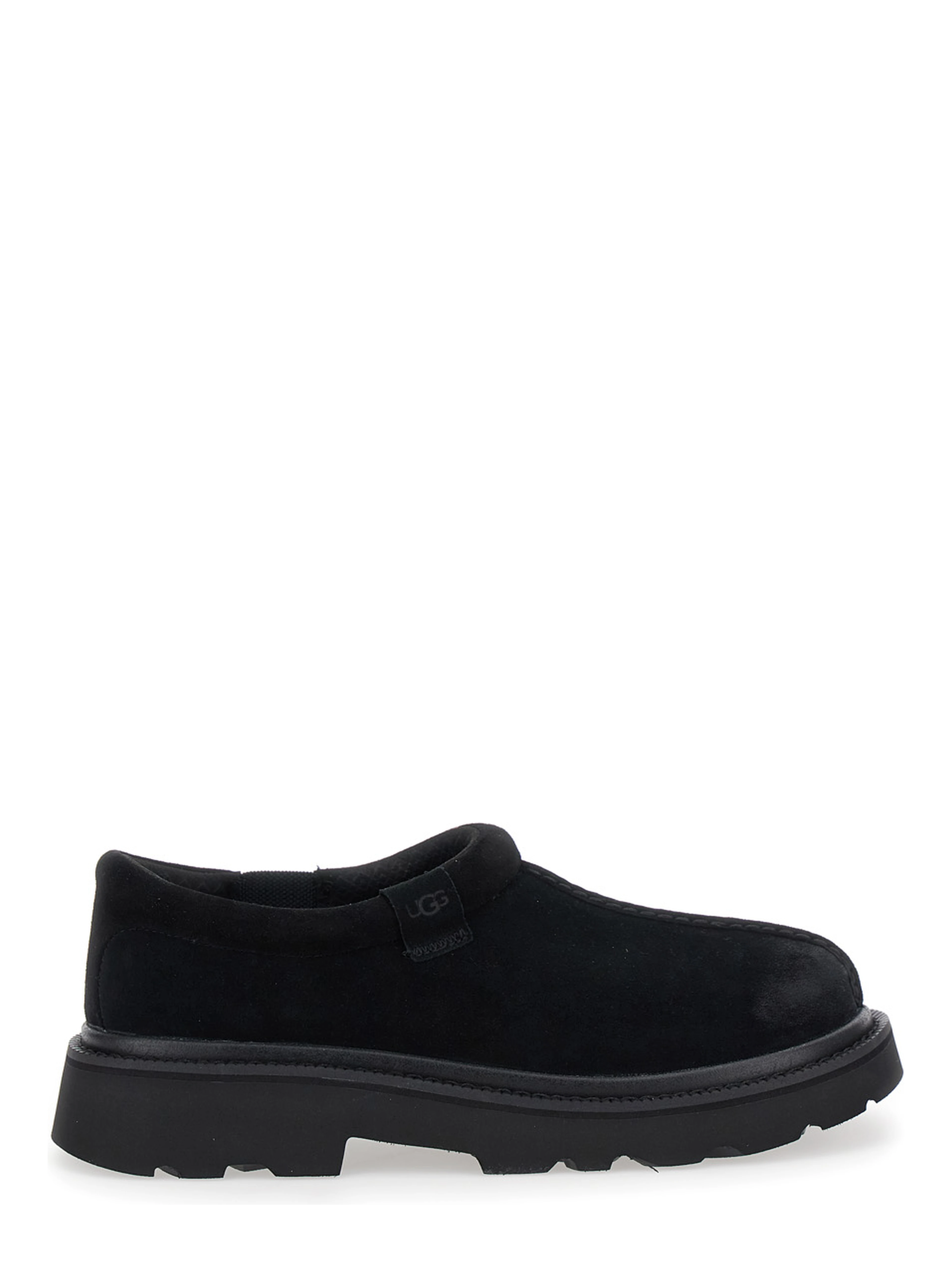 Tasman Black Mule with Raised Sole in Suede Man