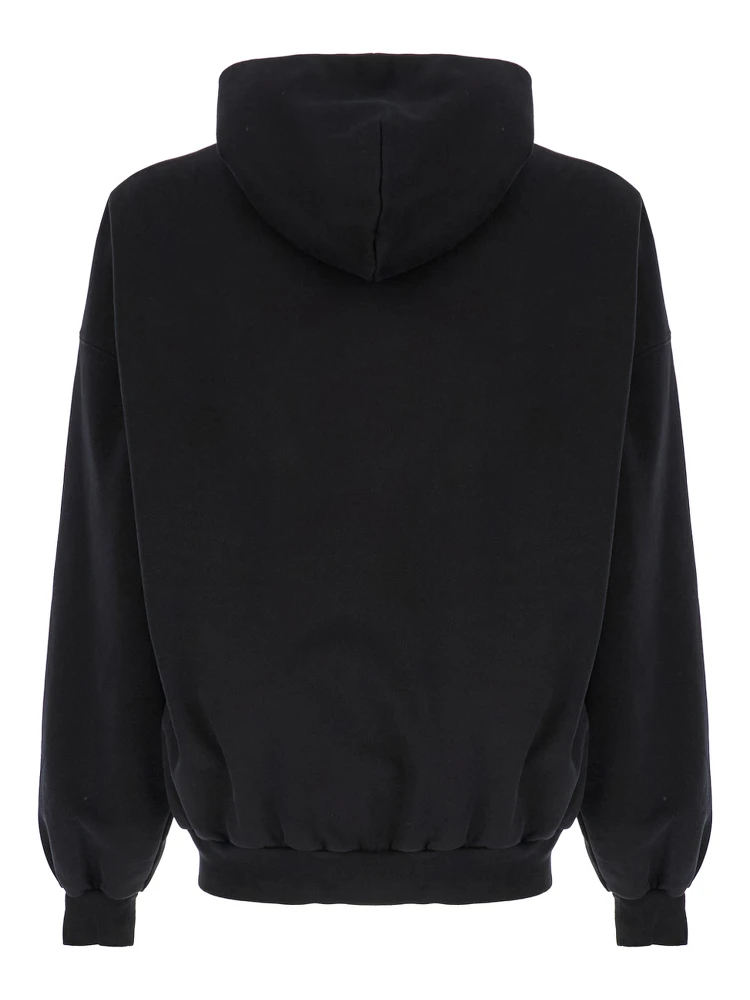 Beverly Hills Oversized Black Hoodie with Logo Print in Cotton Woman alternative