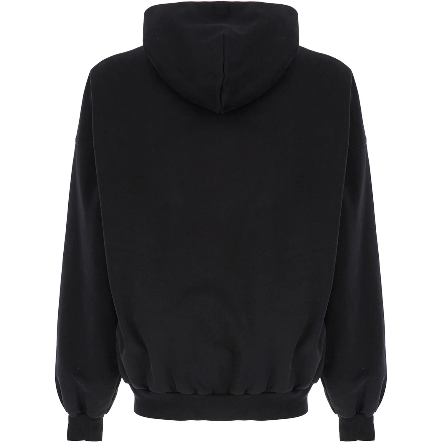 Beverly Hills Oversized Black Hoodie with Logo Print in Cotton Woman