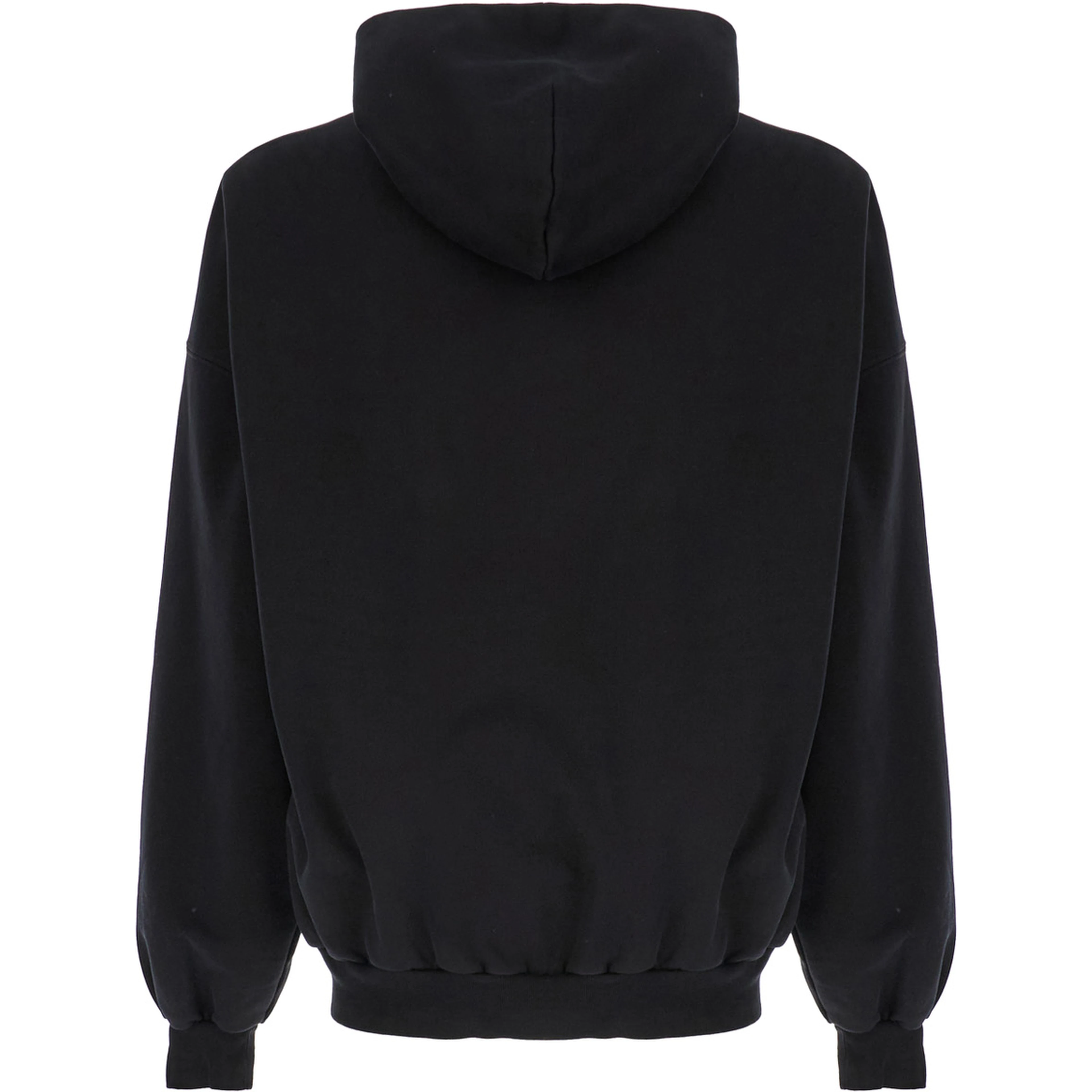 Beverly Hills Oversized Black Hoodie with Logo Print in Cotton Woman