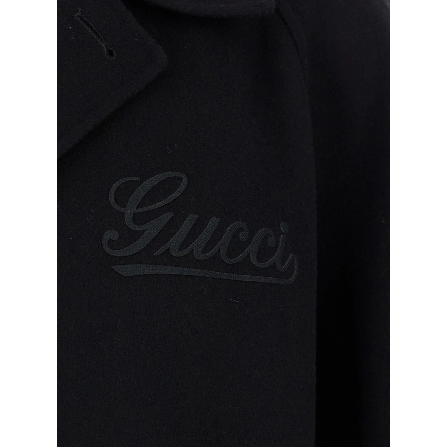 Black Single-Breasted Coat with Wide Notched Revers and Belt in Wool Man