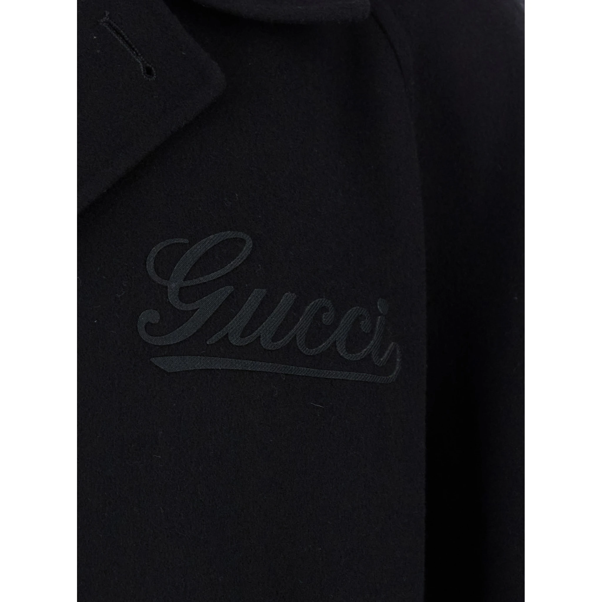 Black Single-Breasted Coat with Wide Notched Revers and Belt in Wool Man