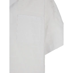 White Bowling Shirt with Patch Pocket in Toile Iconographique Man