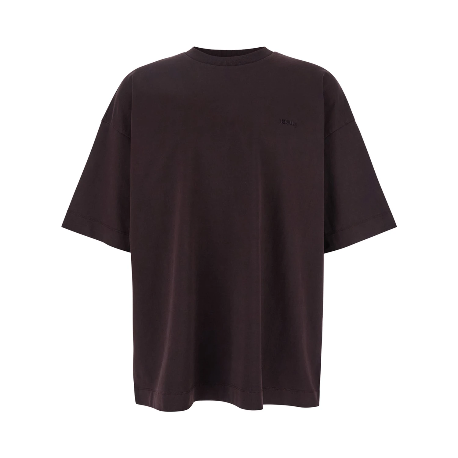 Bordeaux T-Shirt with Logo Embroidered on the Front and Print on the Back in Cotton Man