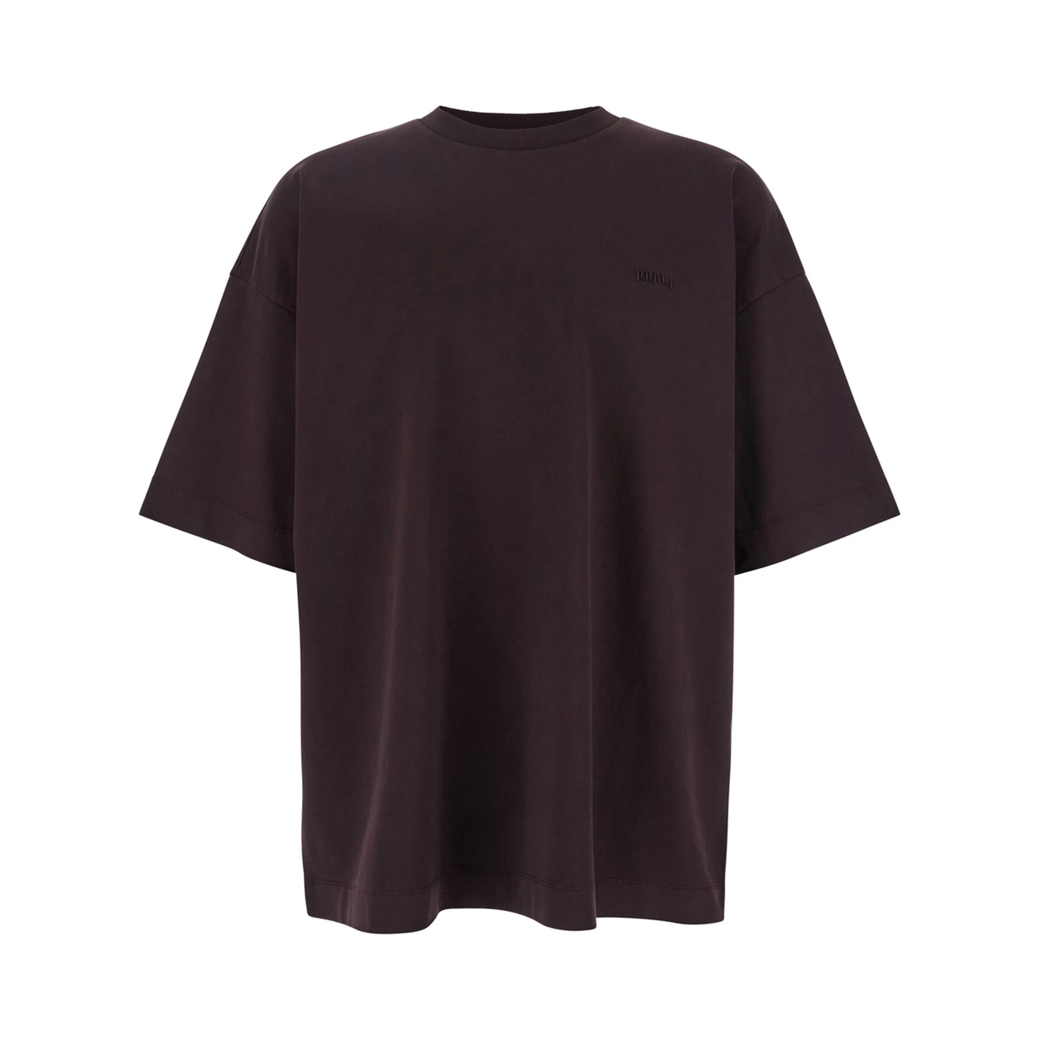 Bordeaux T-Shirt with Logo Embroidered on the Front and Print on the Back in Cotton Man