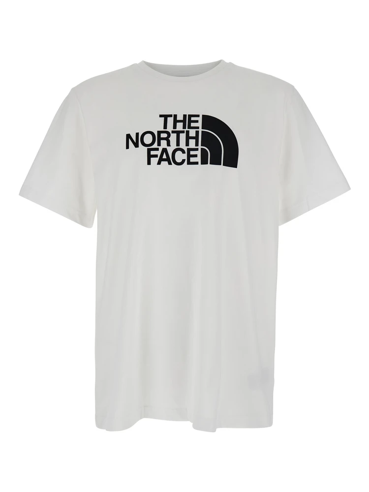 White T-Shirt with Maxi Logo Printed on the Front and Back in Cotton Blend Man