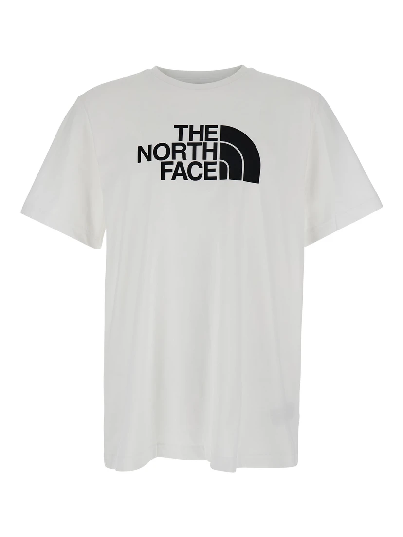 White T-Shirt with Maxi Logo Printed on the Front and Back in Cotton Blend Man