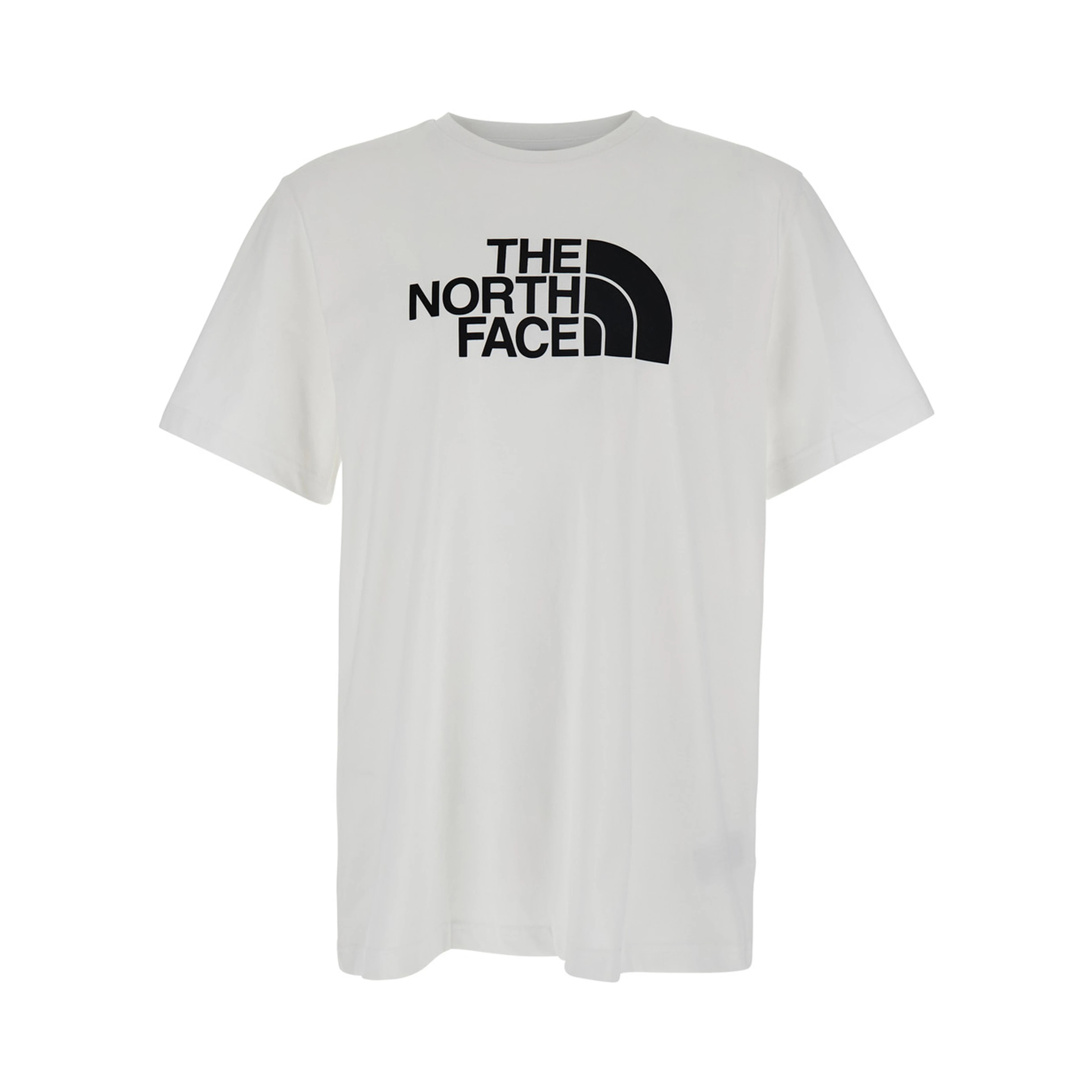White T-Shirt with Maxi Logo Printed on the Front and Back in Cotton Blend Man
