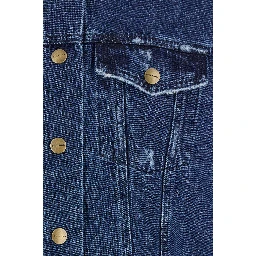 Blue Jacket with Branded Buttons in Denim Man