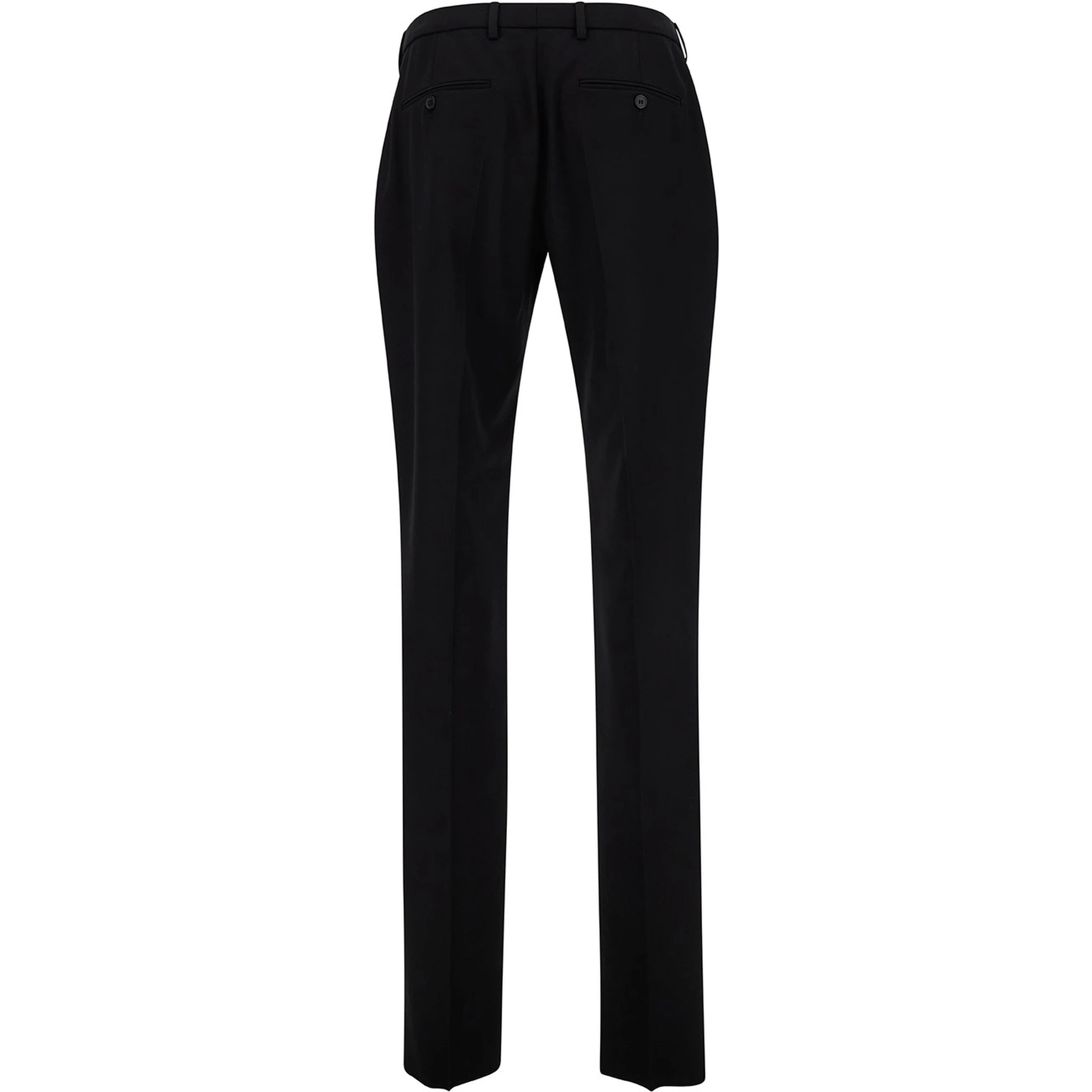 بنطال رجالي أسود مصمم خصيصًا من الصوف مع أزرار أمامية