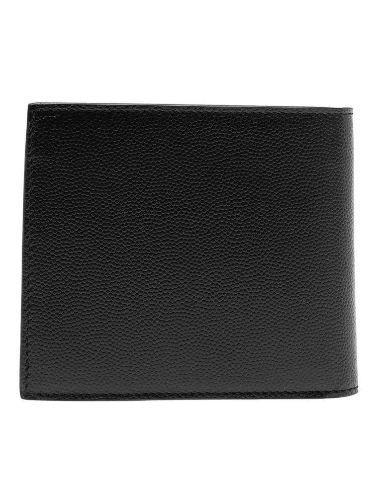 Black Bi-Fold Wallet with Cassandre Detail in Hammered Leather Man alternative