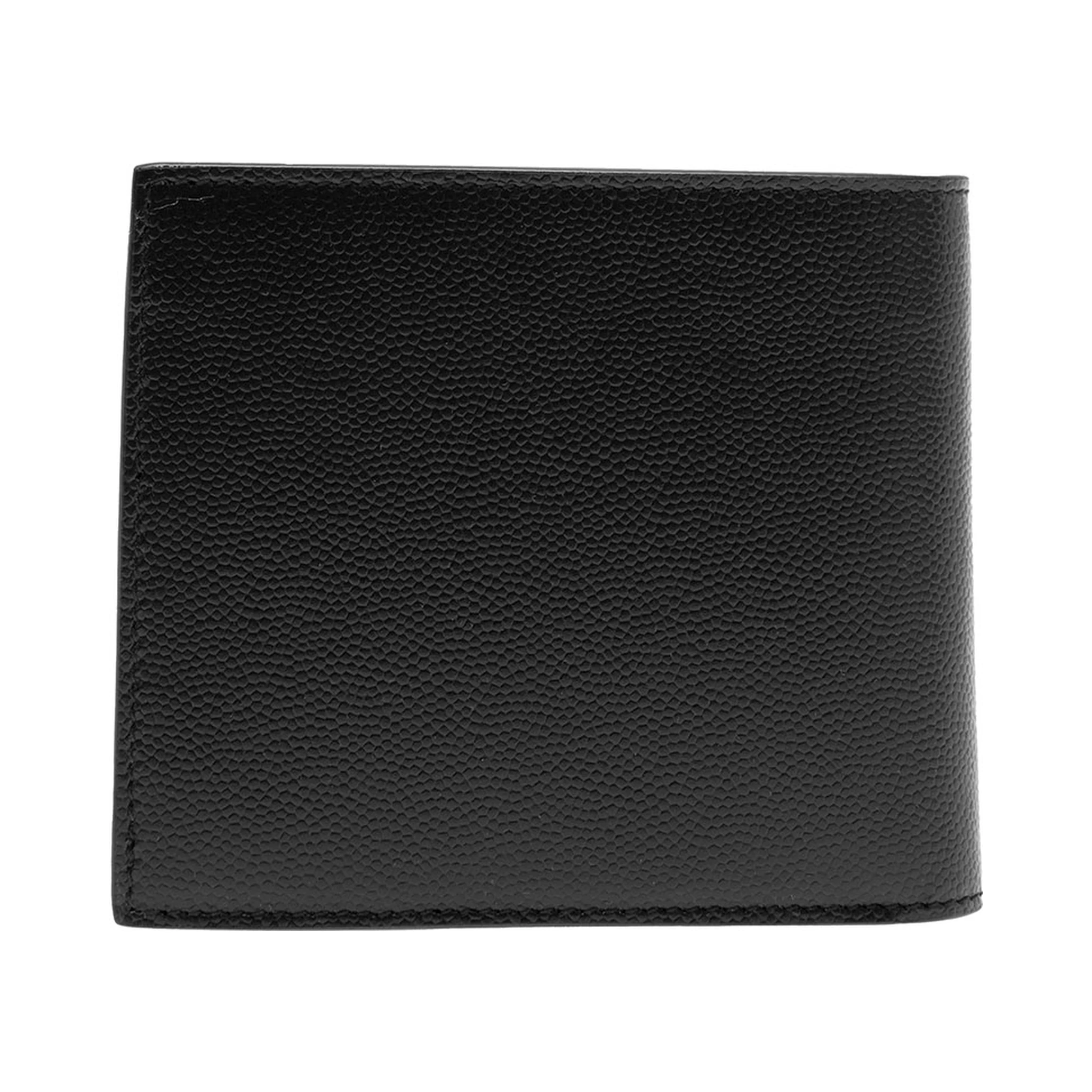 Black Bi-Fold Wallet with Cassandre Detail in Hammered Leather Man