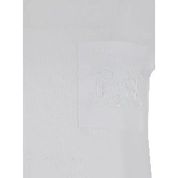 White T-shirt with Pocket with Logo in Cotton Woman