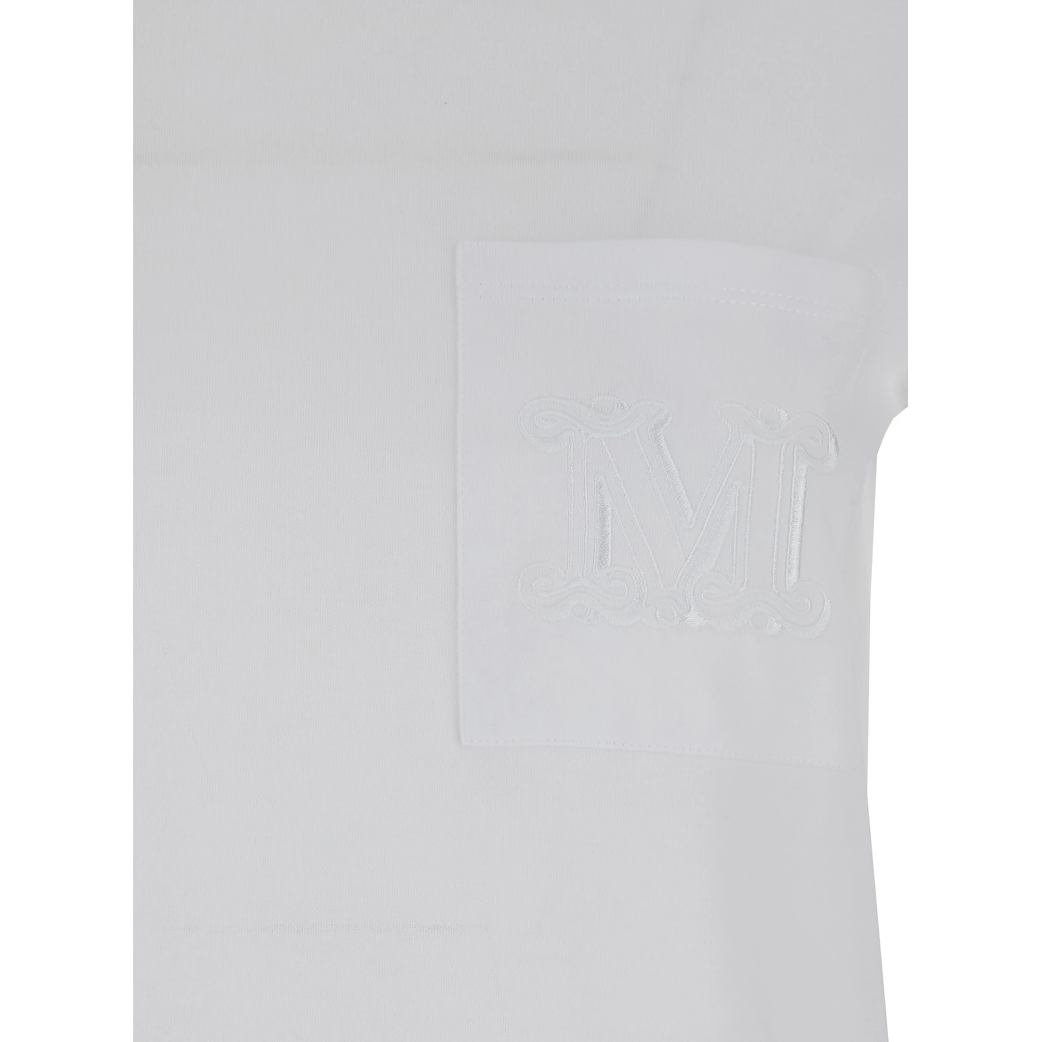 White T-shirt with Pocket with Logo in Cotton Woman