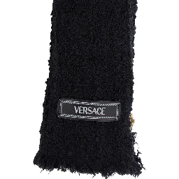 جاكيت قصير أسود بأزرار مرصعة بالجواهر من قماش التويد النسائي