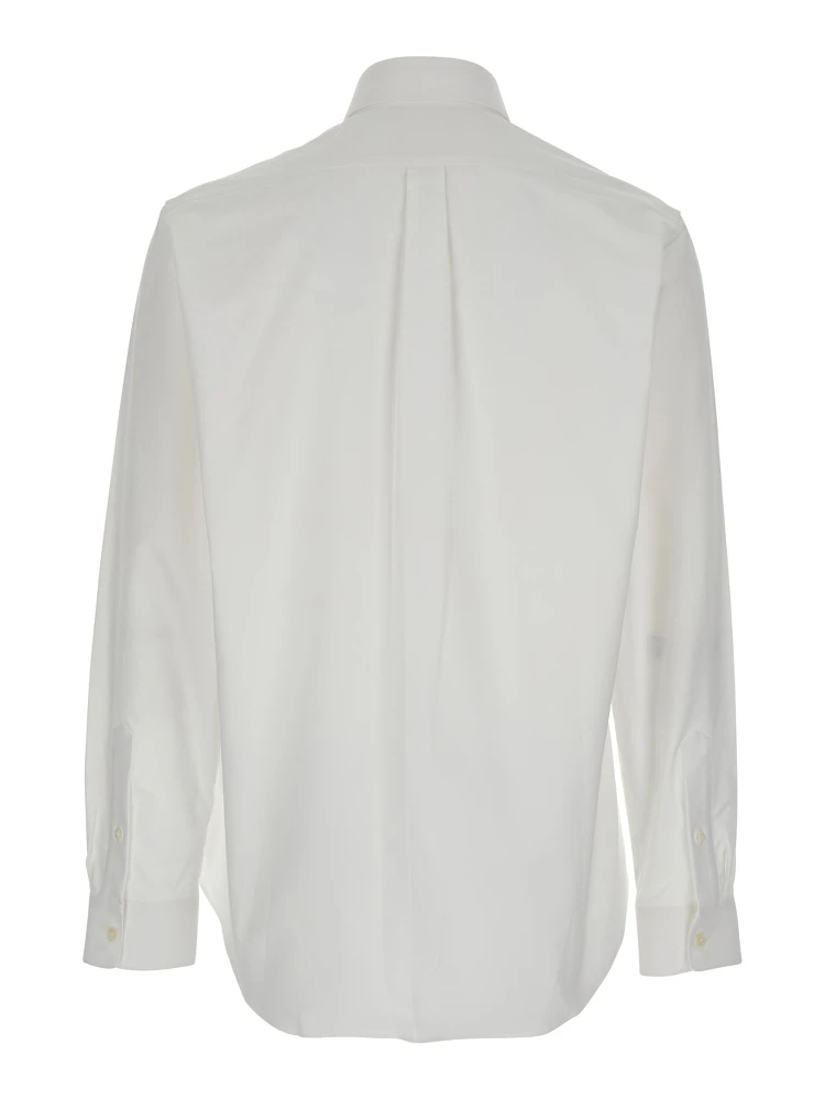 White Shirt with Logo Embroidered on the Front in Cotton Man alternative