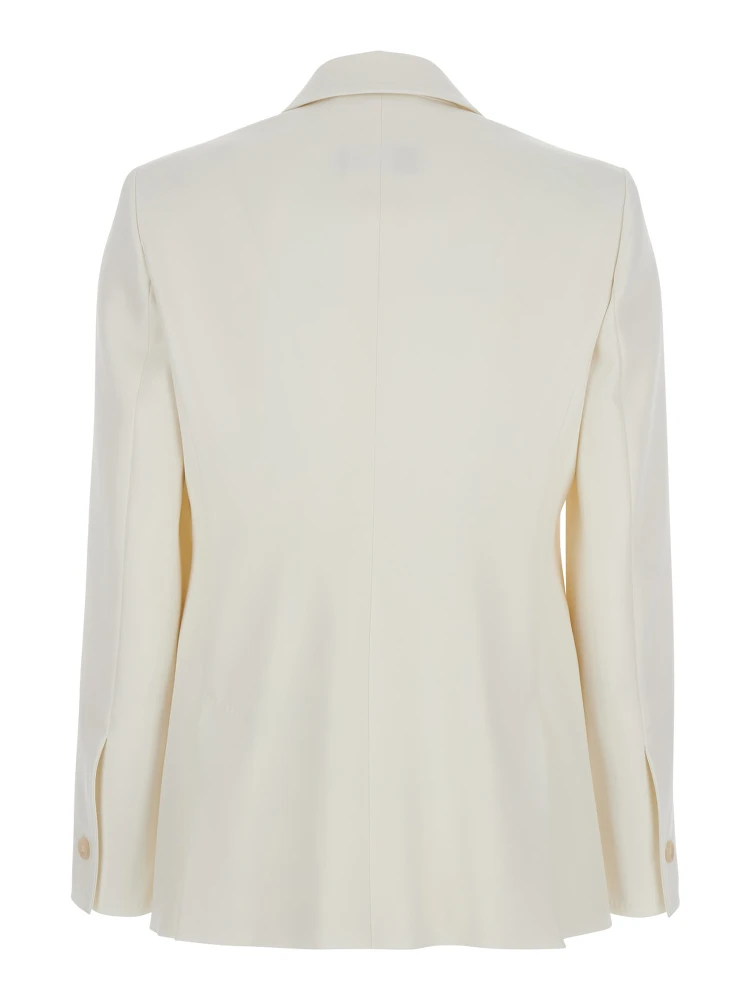 Palchi White Jacket with Classic Lapels in Virgin Wool Woman alternative