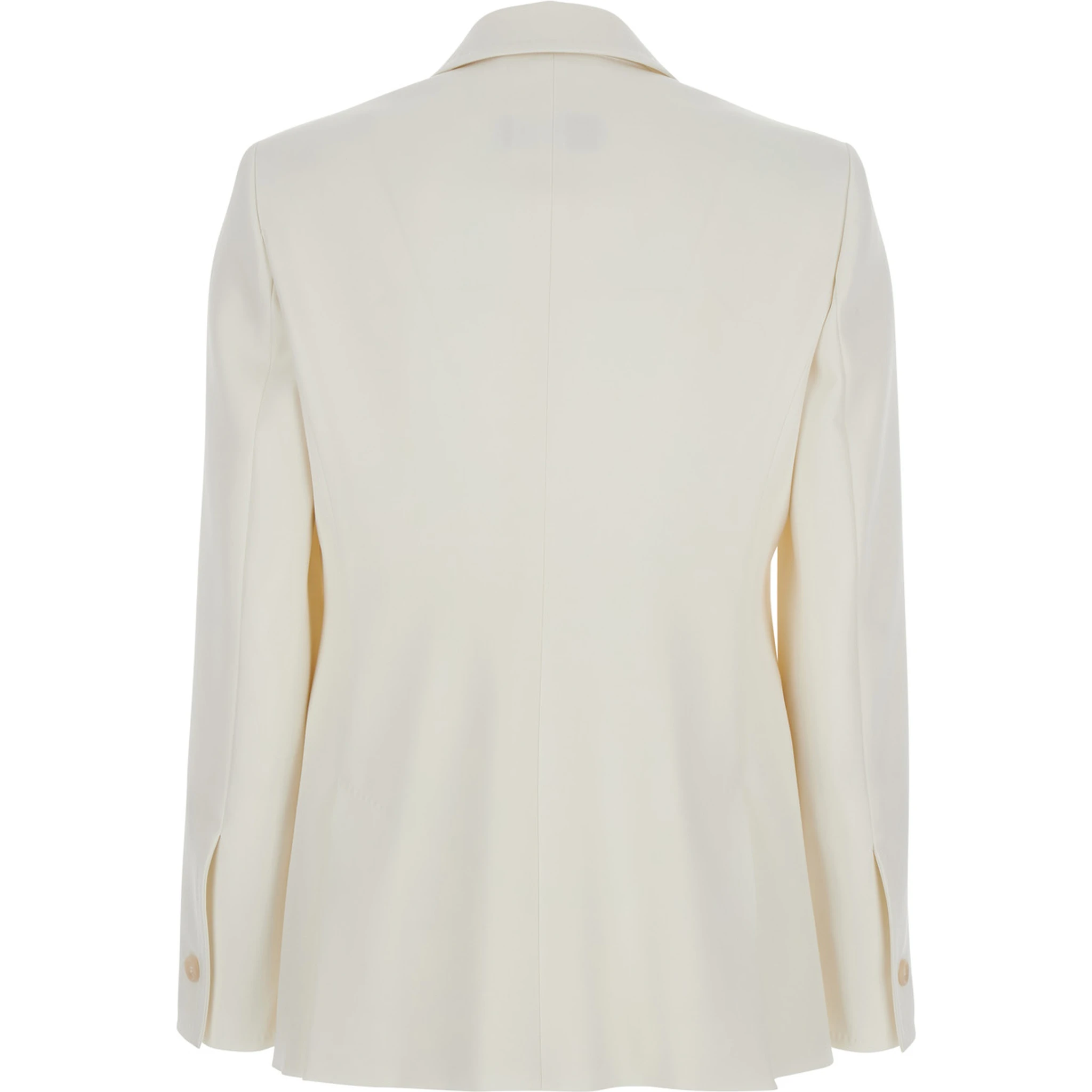 Palchi White Jacket with Classic Lapels in Virgin Wool Woman