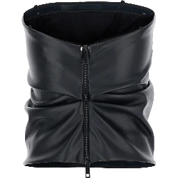 Lindsey Black Bandeau Top with V-Neck on the Back in Tech Fabric Woman