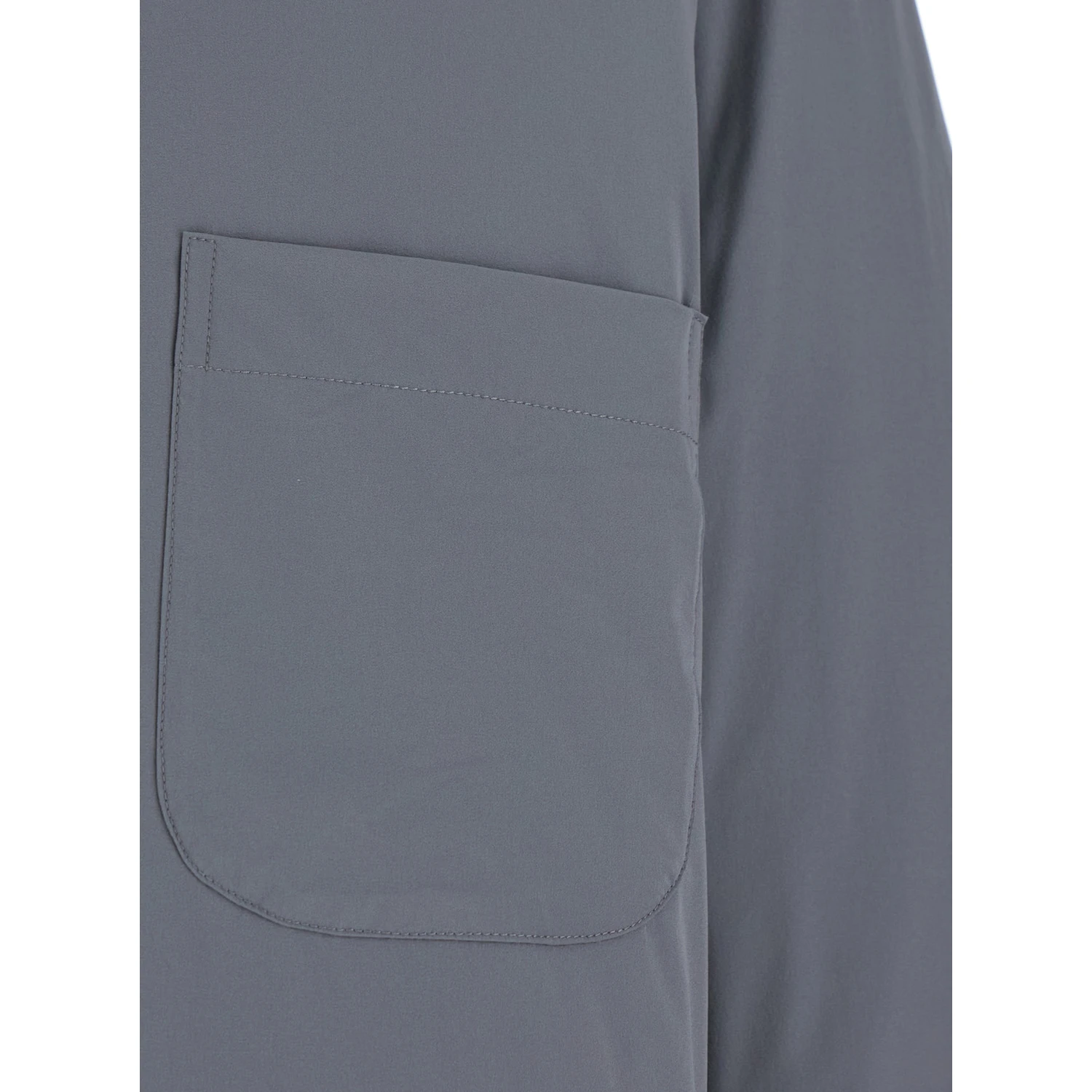 Grey Jacket with Patch Pocket in Padded Fabric Man