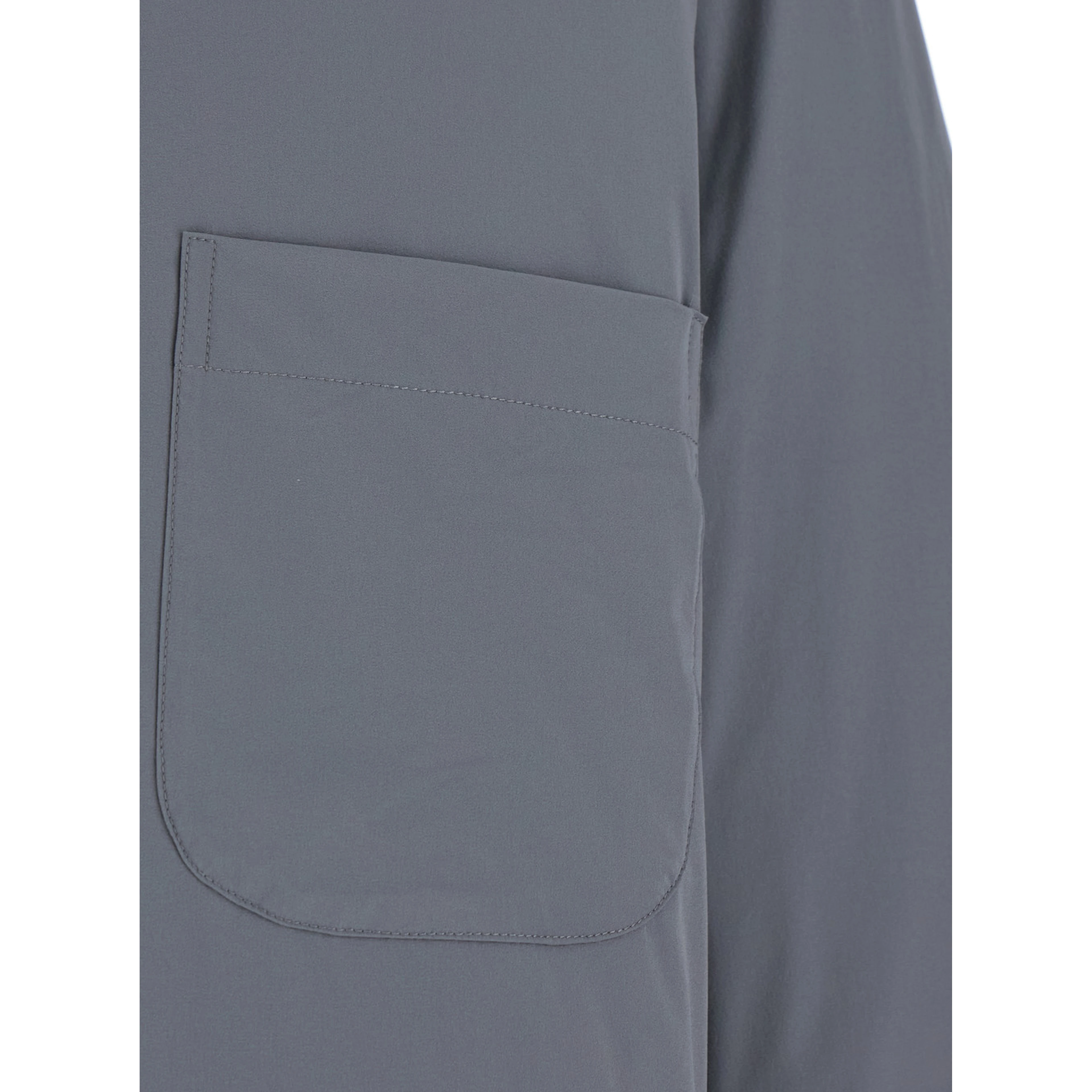 Grey Jacket with Patch Pocket in Padded Fabric Man