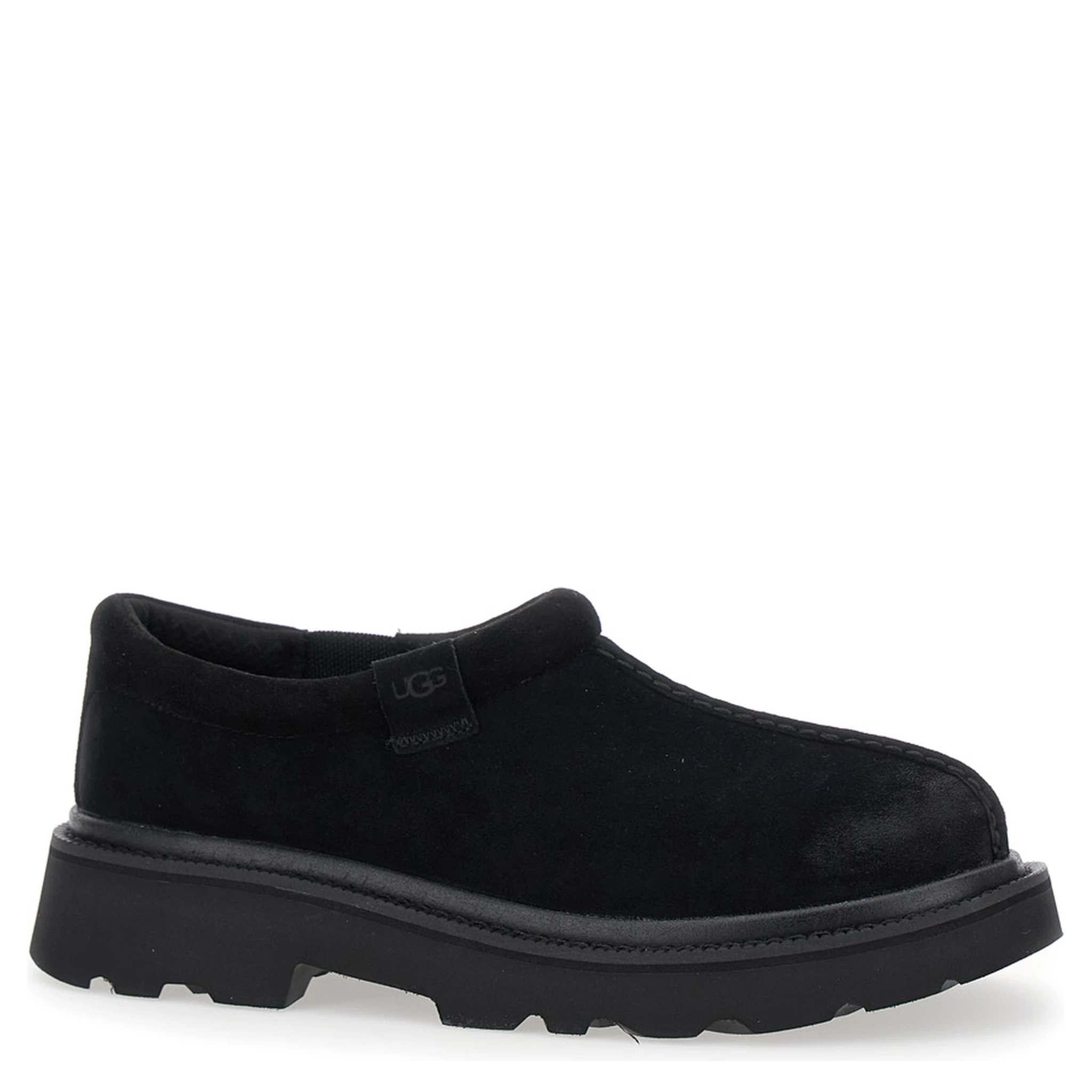 Tasman Black Mule with Raised Sole in Suede Man