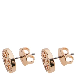 Miller Metallic Stud Earings with Crystal Embellishments in Brass Blend Woman