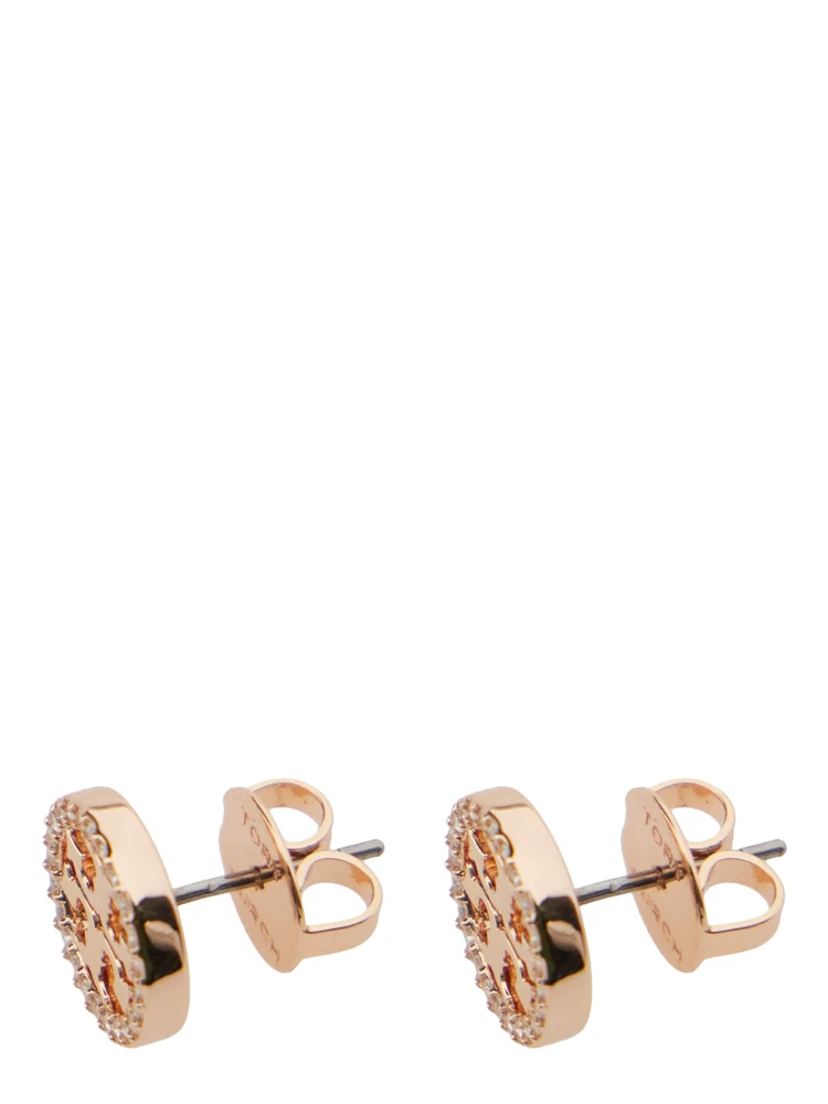 Miller Metallic Stud Earings with Crystal Embellishments in Brass Blend Woman alternative