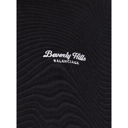 Beverly Hills Oversized Black Hoodie with Logo Print in Cotton Woman