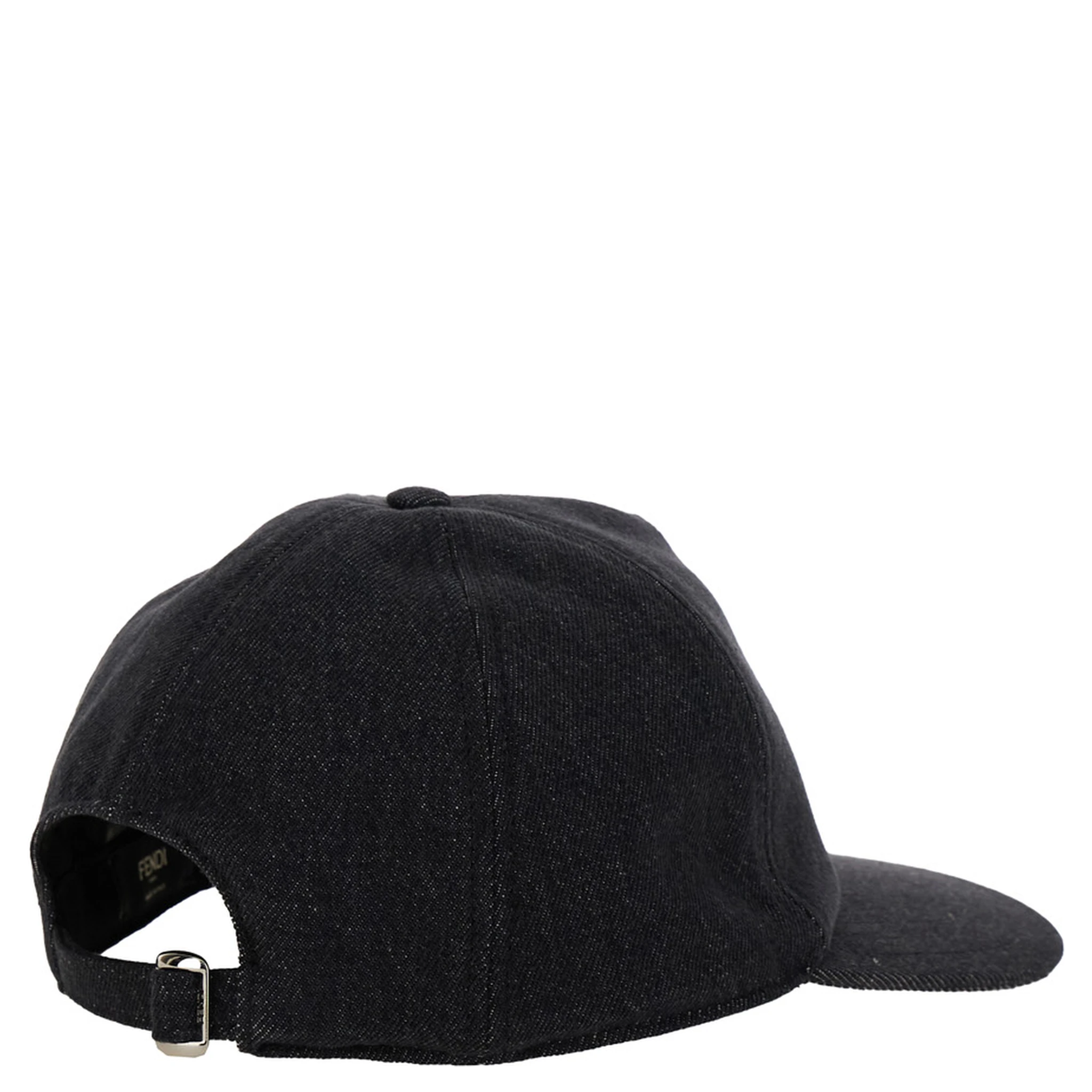 Black Baseball Cap with Embroidered FF Logo in Cotton Man