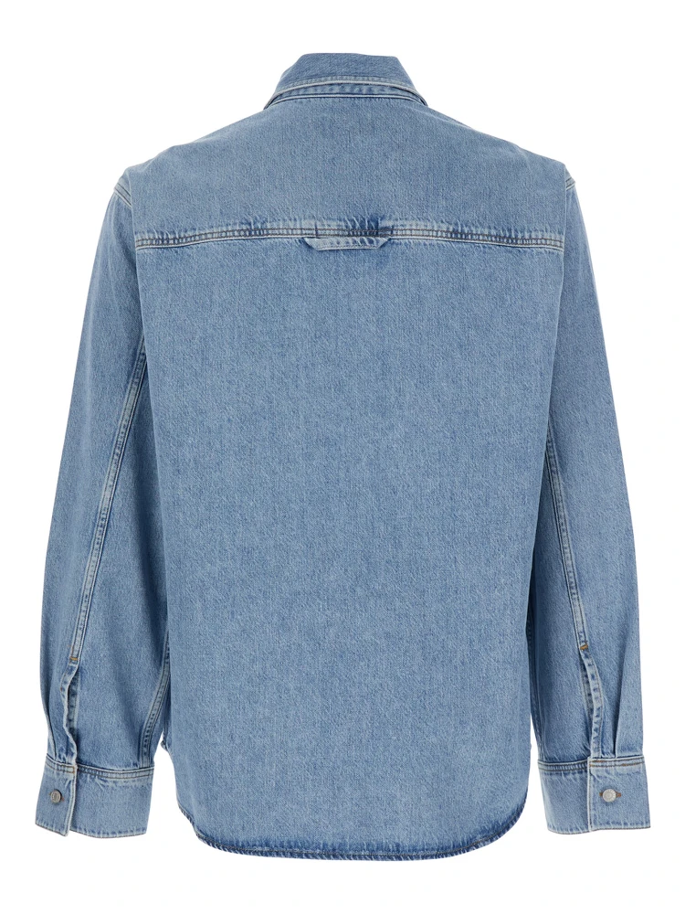 Light Blue Shirt with Classic Collar in Denim Man alternative