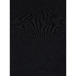 Black Sweater with All-Over BB Motif in Open Knit Wool Woman