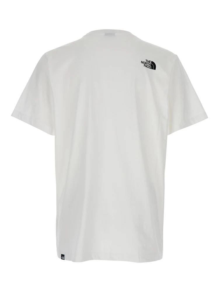 White T-Shirt with Maxi Logo Printed on the Front and Back in Cotton Blend Man alternative