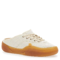Low Skate Mule White Low Top Sneakers with Contrasting Sole in Cotton Man